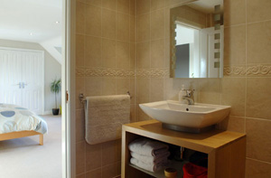 Bathroom and bedroom in loft conversion