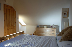 Bathroom and bedroom in loft conversion